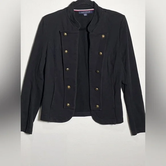 Tommy Hilfiger Women's Military Band Jacket Cardigan Black Medium - Picture 3 of 10